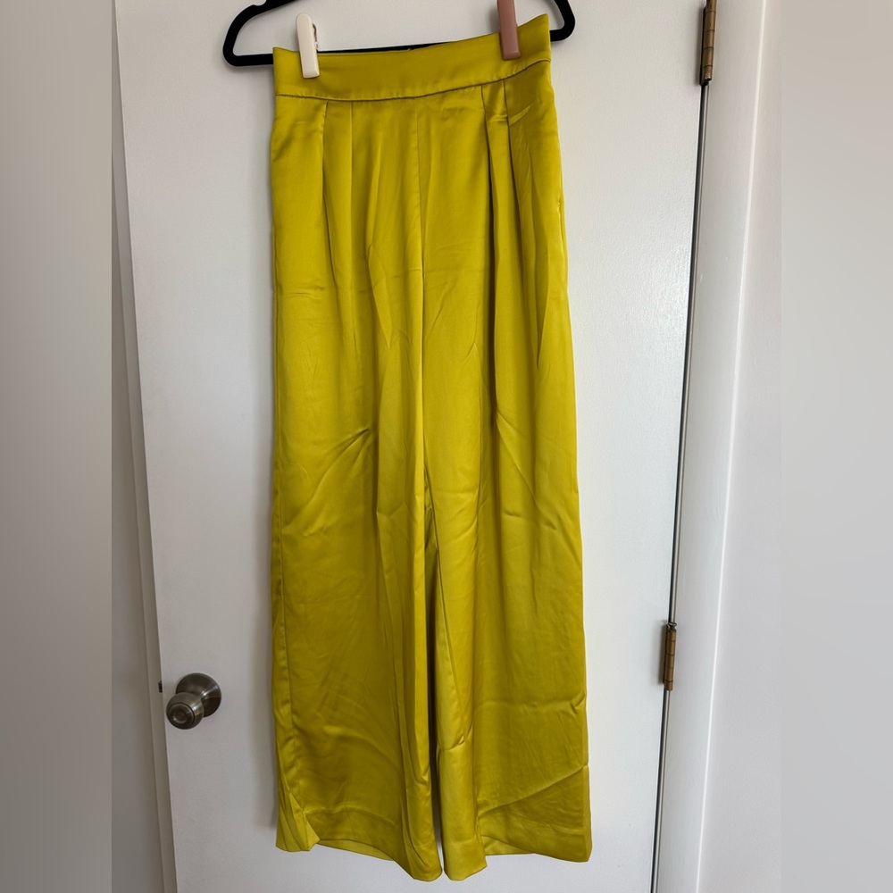 Banana Republic Vibrant Yellow Wide-Leg Trousers